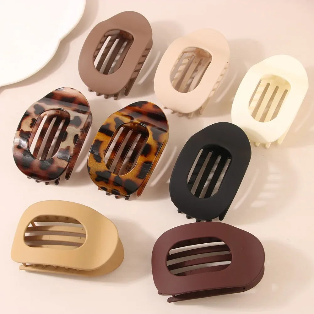 Hair Claw Clip Oval Design Leopard Print Acrylic Barrettes Spring 2026 Trend Gift