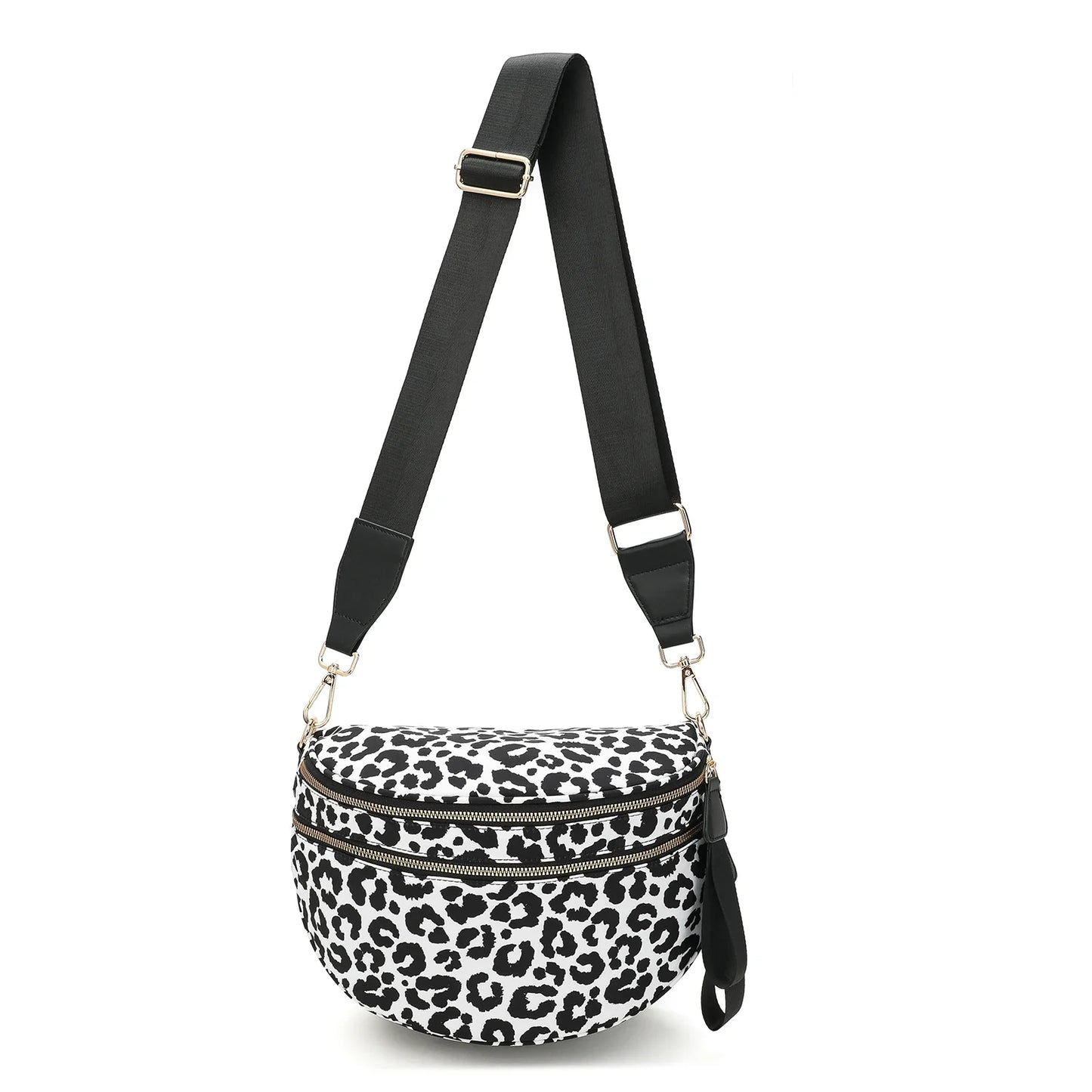 Versatile unisex crossbody bum bag – checkered nylon, box shape, travel and daily use