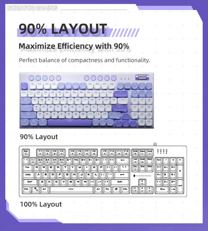 Wireless Low Profile Mechanical Keyboard 98 Keys PBT