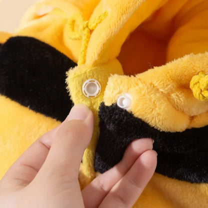 Cute Pet Carrier Bag - Soft Warm Carrier for Cats, Autumn & Winter Outings, Cozy Bee House Toy, Pet Clothes