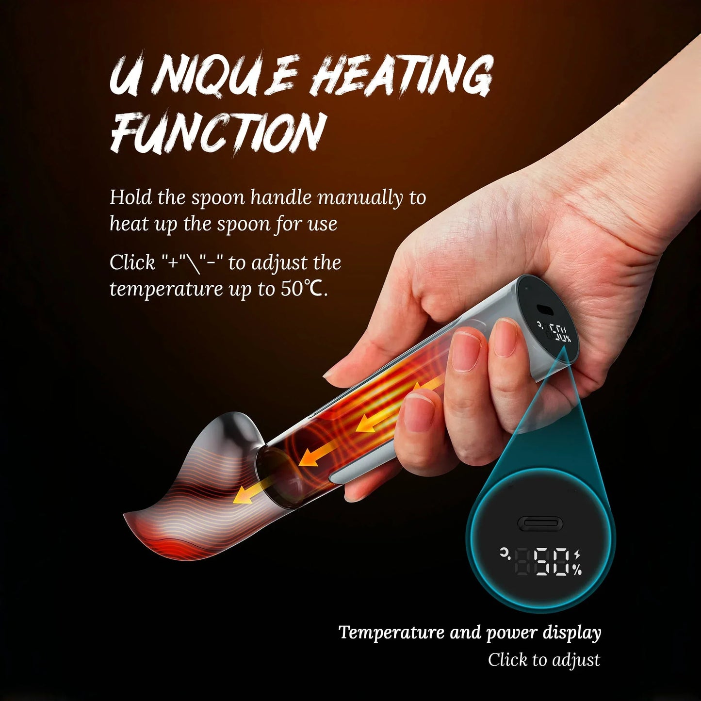 Electric Ice Cream Scoop Rechargeable Heated Spoon LED Display Holiday 2025 Gift Easy Scooping Hard Ice Cream