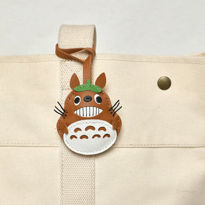 Leather Bag Charm No Face Keychain Black Cozy Cute Gift