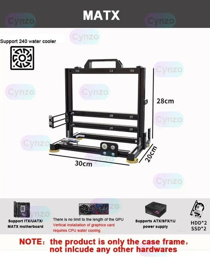 Open Frame ATX PC Case Rack Modular Water Air Cooling
