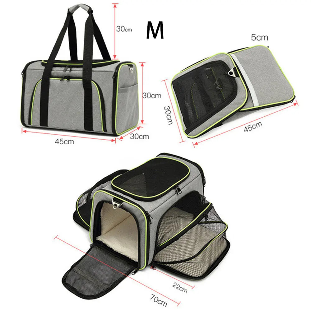 Pet Carrier Bag Up To 10kg Foldable Breathable Soft-Sided Travel Carrier Fall 2025 Safe Locking Zippers