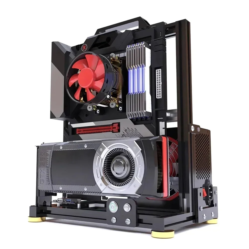 Open Frame ATX PC Case Rack Modular Water Air Cooling