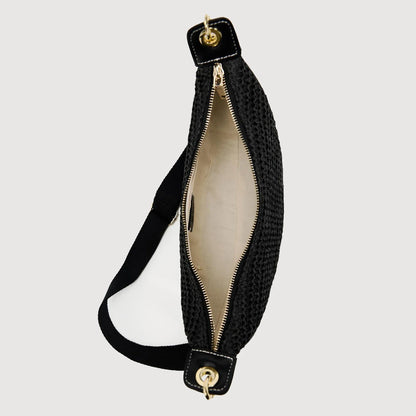 Lightweight women's woven straw shoulder bag – hobo style, crossbody, for beach & summer