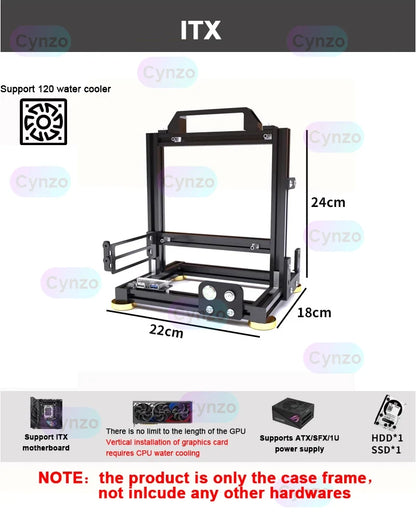 Open Frame ATX PC Case Rack Modular Water Air Cooling