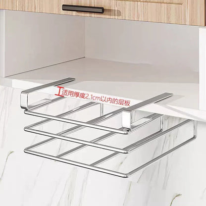 Under Cabinet Cutting Board Organizer Stainless Steel Hanging Rack Kitchen Space Saving Fall 2025 Countertop Saver