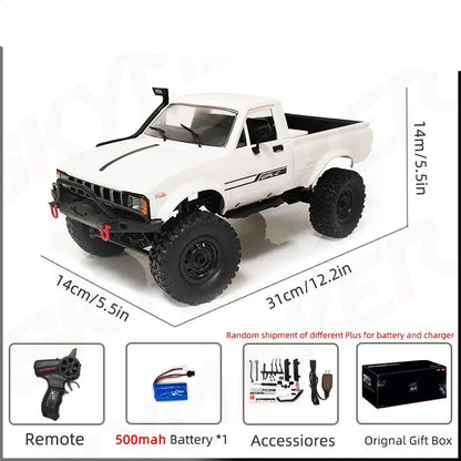 RC Car 1:16 Scale 4WD Rock Crawler Electric Off Road Buggy With LED Lights Gift For Kids 15-20 Min Run Time