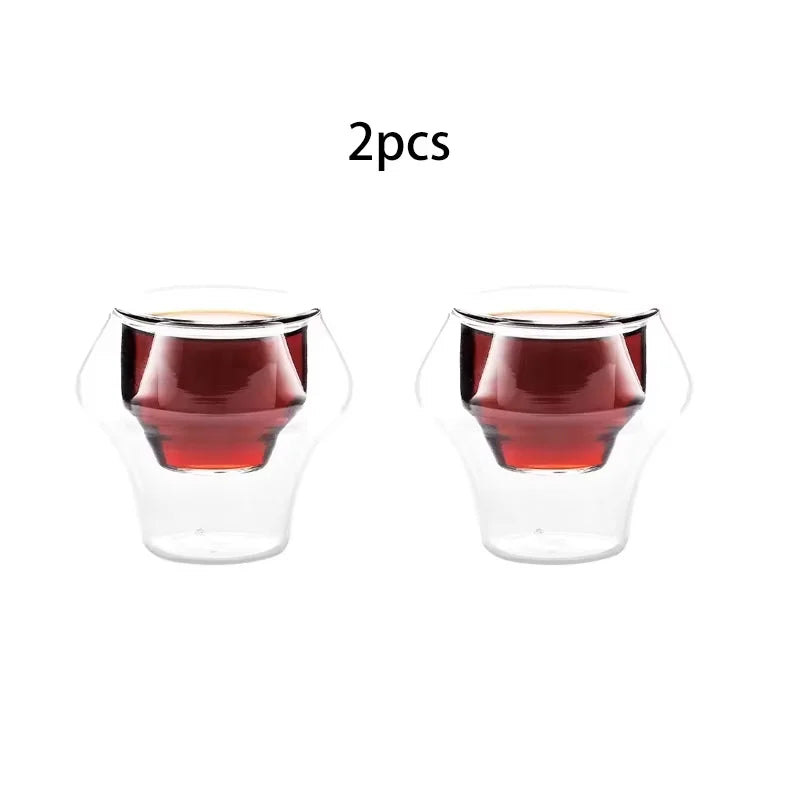Double Wall Glass Espresso Cup Anti Scald Reusable Tea Mug Shot Glass, TikTok Viral Fall 2025 Artful Serving