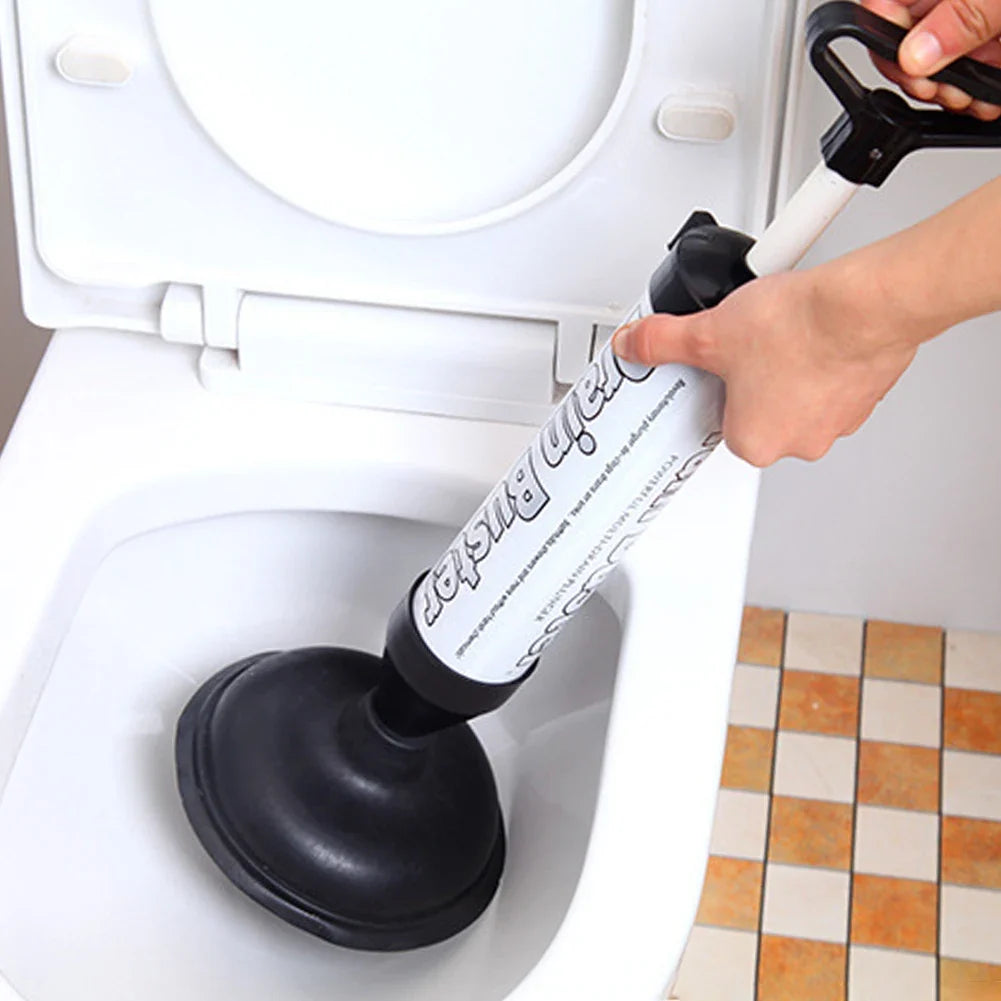 Toilet Plunger High Pressure Pump With Dual Suction Cups - Bathroom Drain Opener, Pipeline Dredge Tool