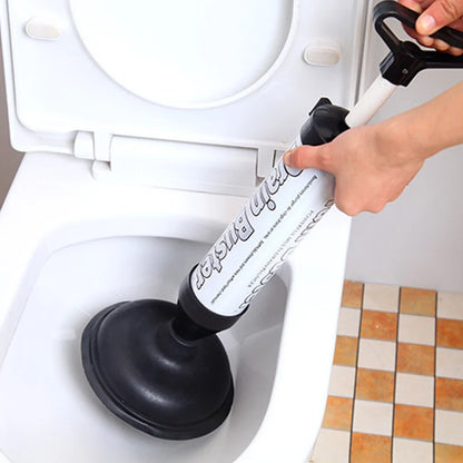 Toilet Plunger High Pressure Pump With Dual Suction Cups - Bathroom Drain Opener, Pipeline Dredge Tool