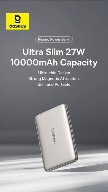 Ultra-Slim Magnetic Power Bank – Card-Sized 10000mAh PD 27W & 5000mAh PD 20W Wireless Charging 2026