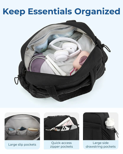 Travel Duffel Bag with Shoulder Strap, Large Capacity Gym & Diaper Bag