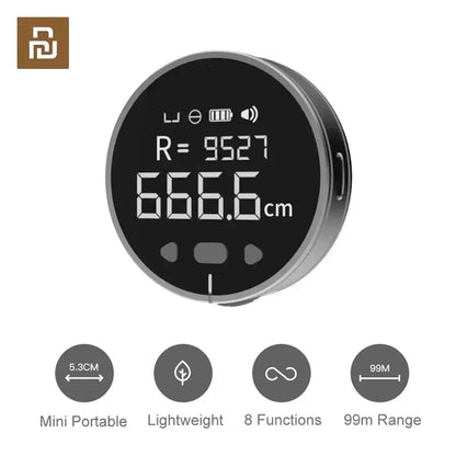 Laser Distance Meter Mini Rechargeable Digital Measure Tool 99M Range Compact Portable Fall 2025 Accurate