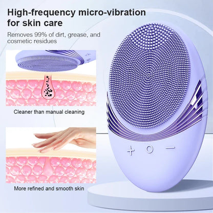 Electric Silicone Facial Cleansing Brush Sonic Vibration For Deep Cleaning And Gentle Exfoliation Spring 2026 Trend