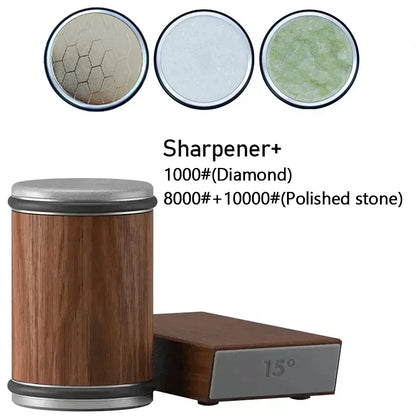 Rolling Diamond Knife Sharpener Kit with Magnetic Holder – 15° & 20° Angle Roller Kitchen Tool 2026