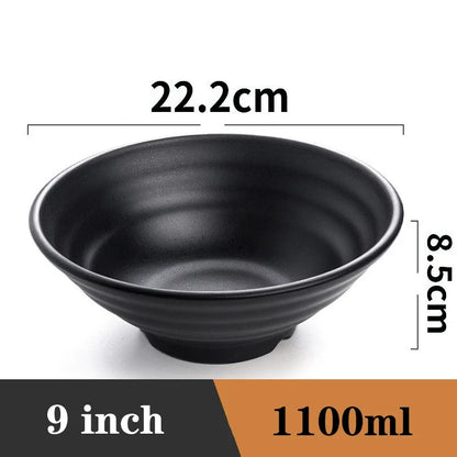 Ramen Bowl Black Plastic Japanese Style Noodle Bowl