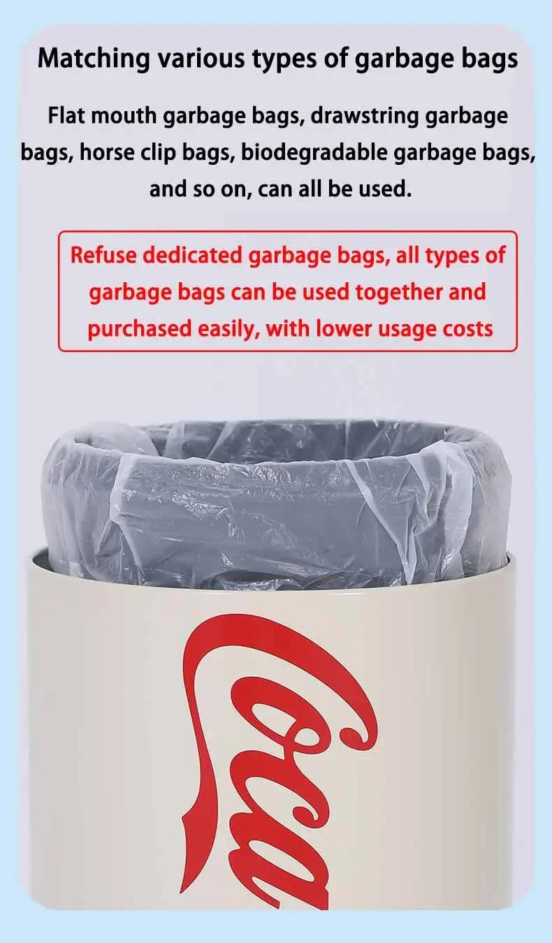 Automatic Induction Trash Can Round Kitchen Bin 24x40cm