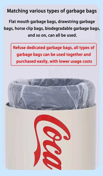 Automatic Induction Trash Can Round Kitchen Bin 24x40cm
