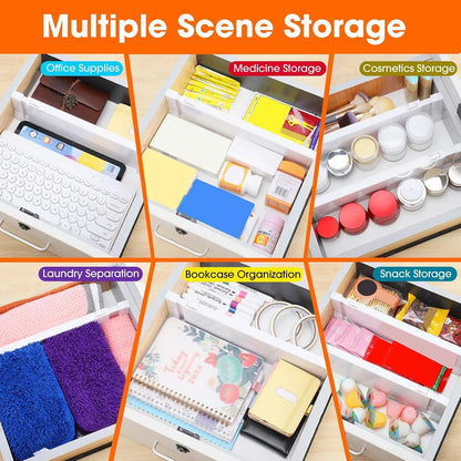Drawer Dividers Adjustable Expandable Drawer Organizers Back To School 2025 Space Saving Dresser Storage