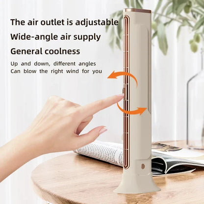 Bladeless Fan 1200mAh Portable Tower Fan USB Rechargeable Vertical Cooling Fan Fall 2025 Cordless Quiet Home Office