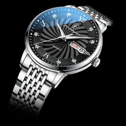Quartz Wristwatch Stainless Steel Luminous Date Week