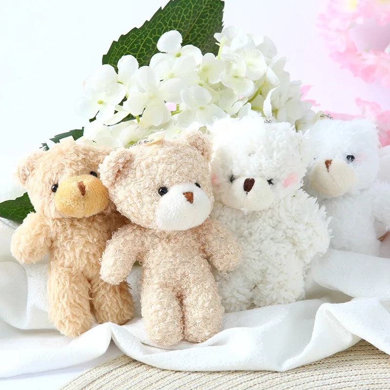Cute 12cm Plush Rabbit Keychain Doll - Soft Stuffed Animal Keychain Gift for Girls in Blush Pink