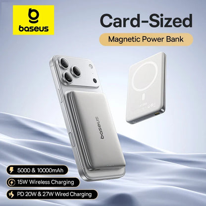Ultra-Slim Magnetic Power Bank – Card-Sized 10000mAh PD 27W & 5000mAh PD 20W Wireless Charging 2026