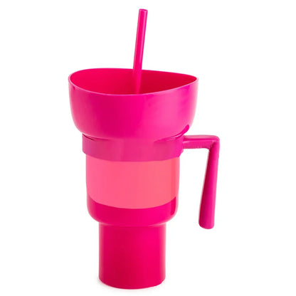 Snack Cup 2 In 1 Snack Bowl Tumbler Splash Proof Leakproof Popcorn Stadium Cup Movie Night Fall 2025