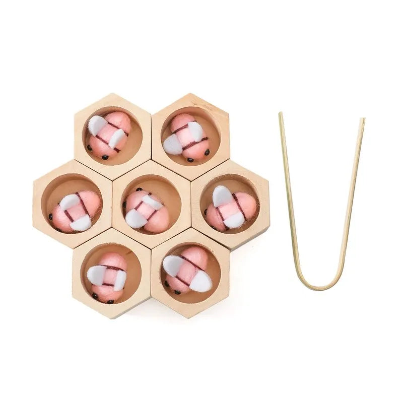 Montessori Fine Motor Toy 0-12 Months Wooden Bee Honeycomb Sensory Game Fall 2025 Development Gift