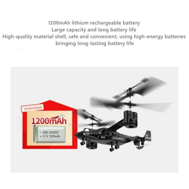 RC Helicopter Drone Altitude Hold Ready To Fly Tiltrotor Style Fall 2025 Gift LED Lights 3D Flips