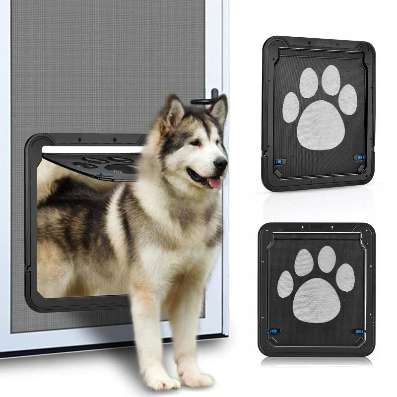 Pet Door Lockable Magnetic Screen Flap Panel Universal Door Gate Window Pet Entry Spring 2025 Easy Install Secure