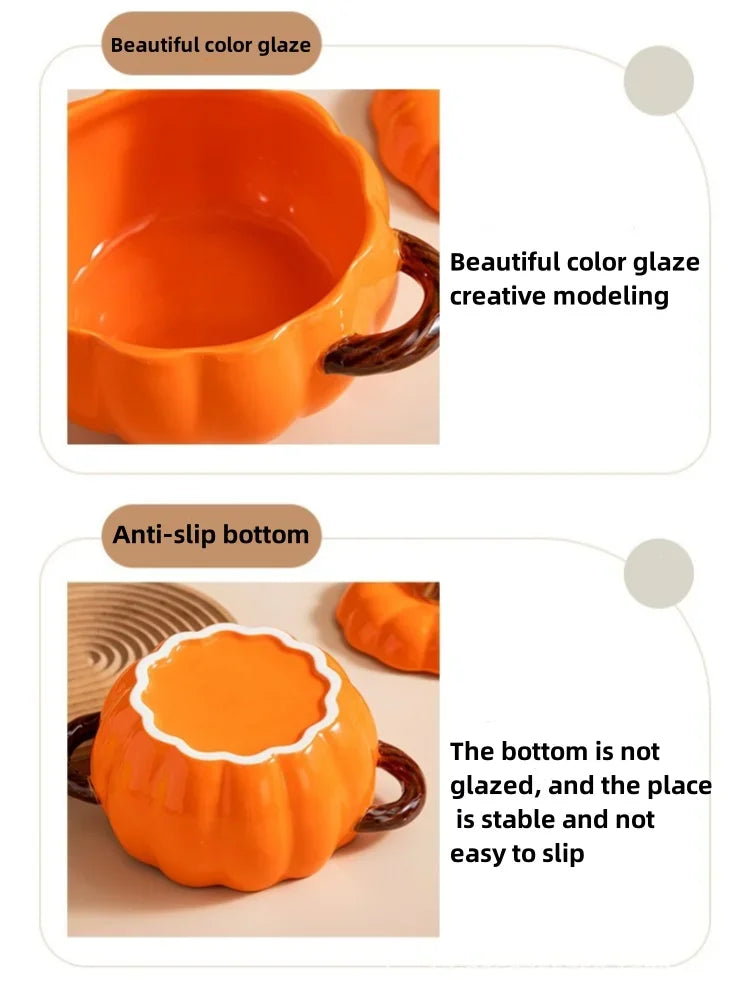 Ceramic Soup Pot Pumpkin Lid Porcelain Large Fall 2025