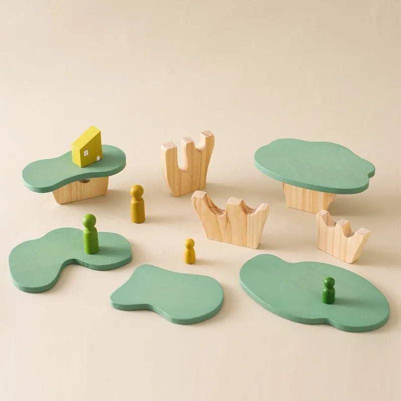 Montessori Stacking Toy Wooden Tree Block Stacker Kids Educational Fall 2025 Fine Motor Skills