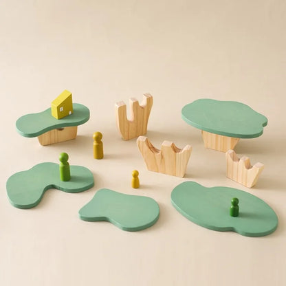 Montessori Stacking Toy Wooden Tree Block Stacker Kids Educational Fall 2025 Fine Motor Skills