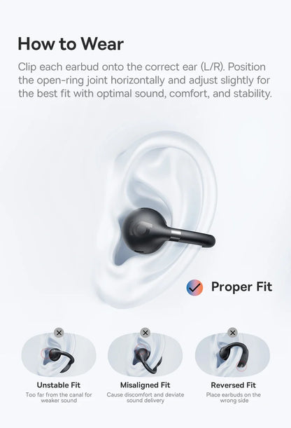Baseus BC1 Open-Ear Clip Earbuds Bluetooth 6.0 – 4-Mic Noise Cancellation Super Bass IP55 Sports 2026