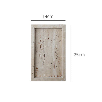 Vanity Tray Travertine Stone Minimalist Marble Style Tray Beige Organizer Fall 2025 Coffee Table Decor Gift
