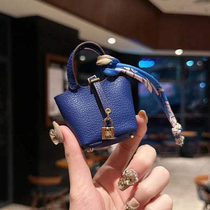 1+1 Free Birkin Inspired Mini Hand Bag - Basket Bag Charm