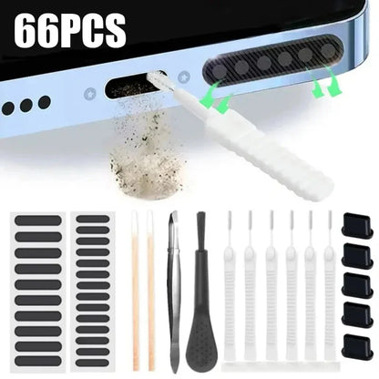 Phone Speaker & Charging Port Cleaning Kit - Dust Plugs & Earphone Brush for iPhone and Android