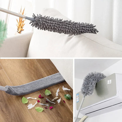 Microfiber Cleaning Tool Set - 4PCS Long Handle Duster & Brushes for Household Cleaning