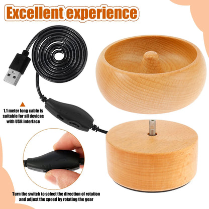 Bead Stringing Machine Electric Wooden Spinner Craft Tool Back To School 2025 Quick Bracelet Necklace Maker