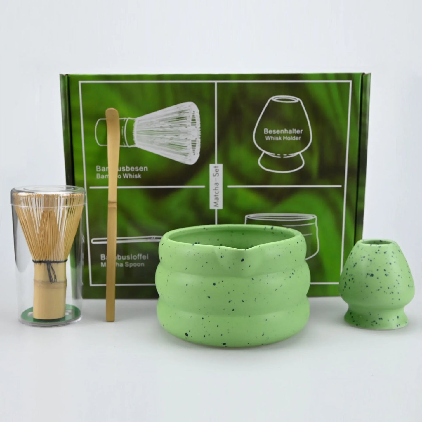 Matcha Set Porcelain Bowl Whisk Spoon Stand Gift Japanese