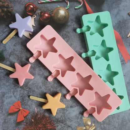 Star-Shaped Silicone Ice Cream Mold, Multi-Use Baking Tool for Ice Cream, Chocolate, Jelly, and Cake Pops