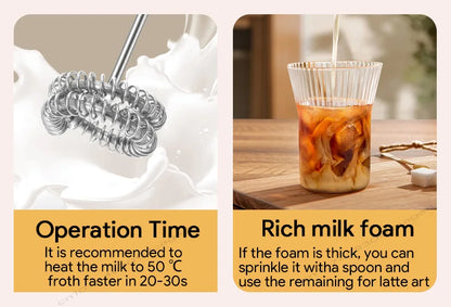 USB Rechargeable Electric Milk Frother 3-Speed – Handheld Foam Maker Egg Beater Coffee Drink Wand 2026