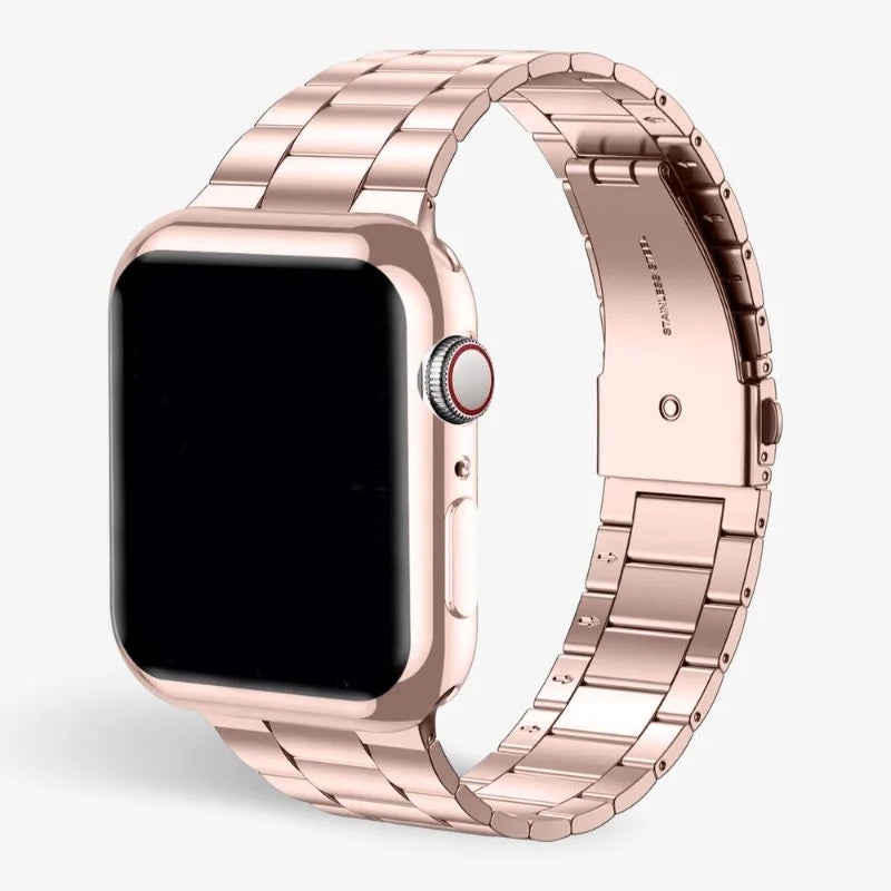 Stainless Steel Watch Band With Protective Case Secure Fit