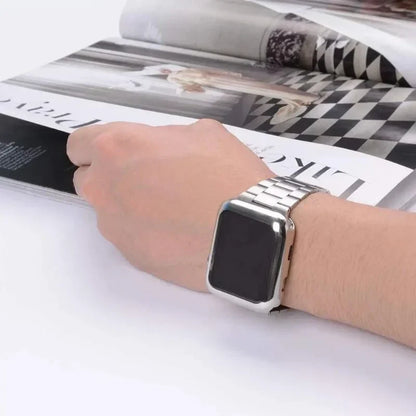 Stainless Steel Watch Band With Protective Case Secure Fit