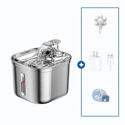 Stainless Steel Automatic Pet Water Dispenser with Intelligent Filtration for Cats and Dogs
