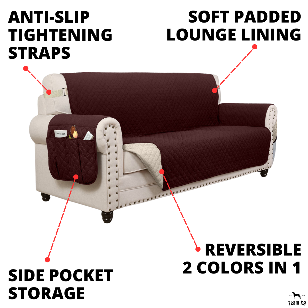 Couch Cover Furniture Protector With Side Pockets And Back Straps Reversible Colors Fall 2025 Pet Friendly