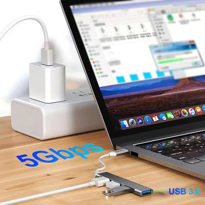 USB C Hub 6 In 1 Multiport Adapter Compact 60W PD Plus